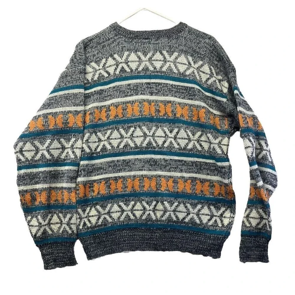 Vintage McGregor Men's Medium Acrylic Sweater Geometric Aztec EUC Blue